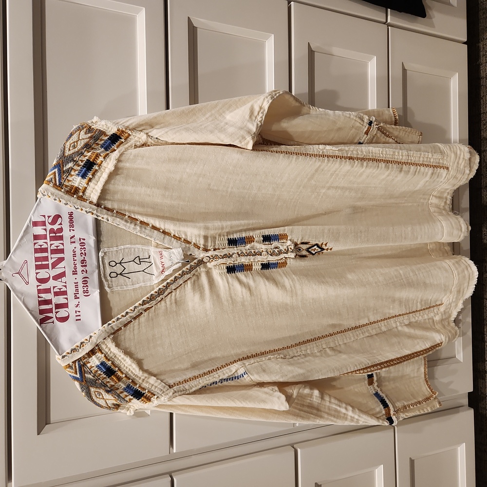 Johnny Was Cream Colored Top